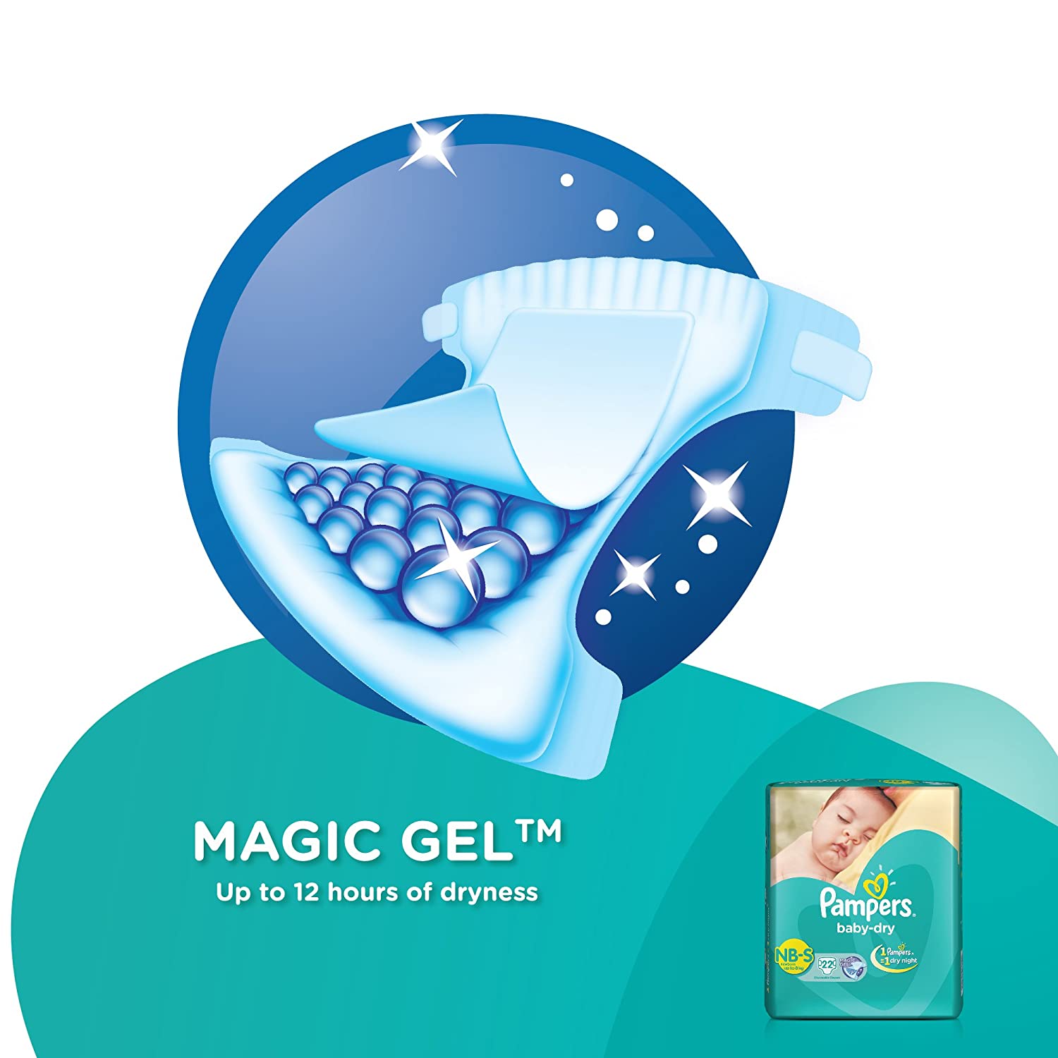 Pampers Baby Dry Pants - NB Small - Up to 8 kg - 22 PCS