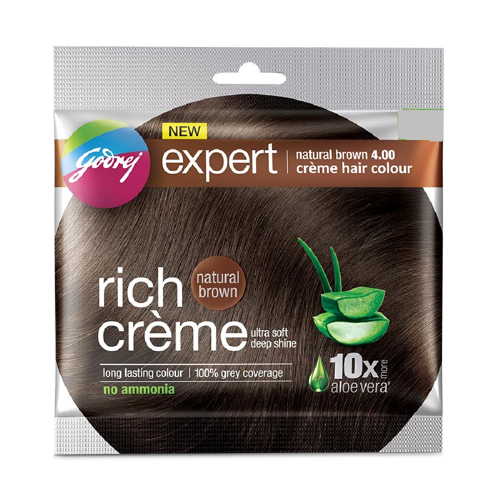 Godrej Expert Rich Creme - Natural Brown (4.00) Hair Colour - 20 ml