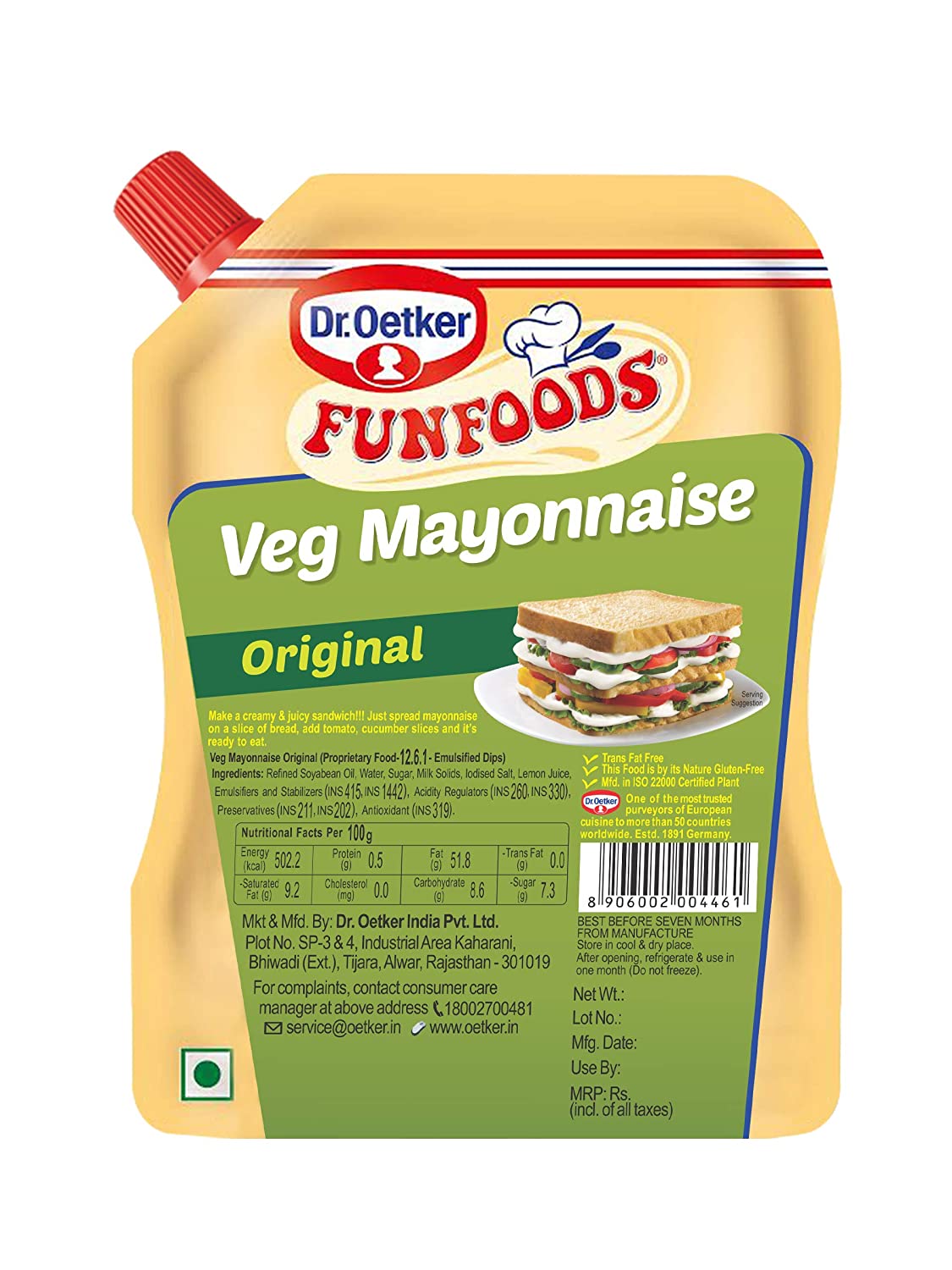Dr. Oetker FunFoods Veg Mayonnaise  (Original) - 875 g
