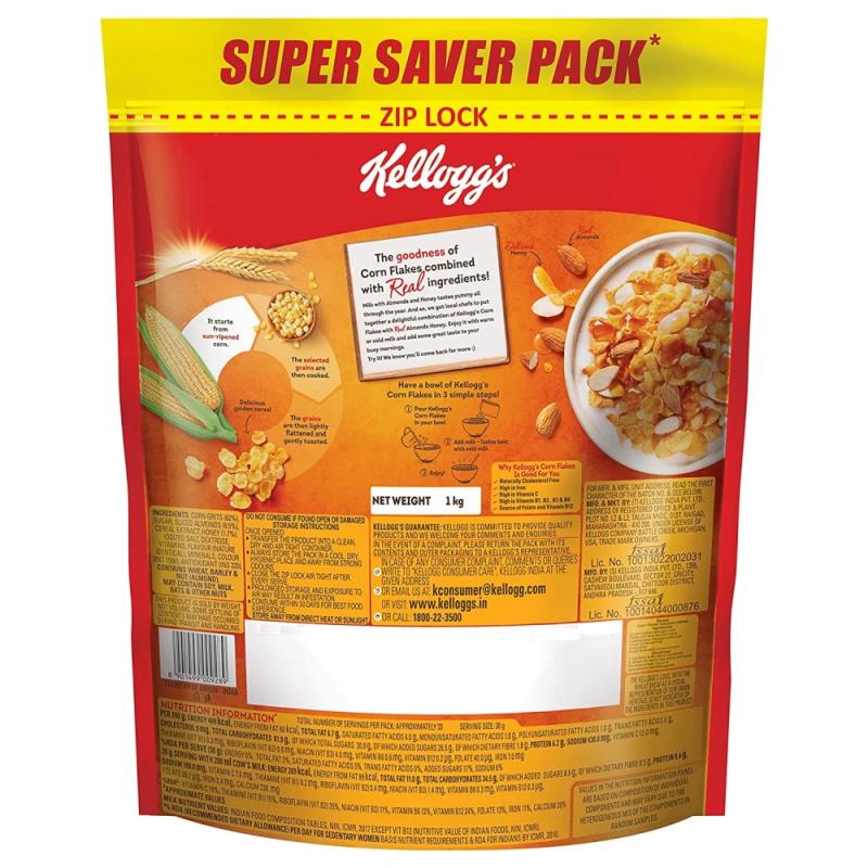 Kelloggs Corn Flakes With Real Almond & Honey - 1Kg