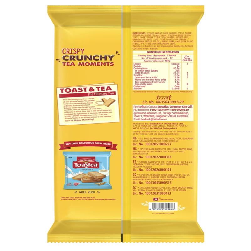 Britannia Toastea Premium Bake Rusk - 400 g