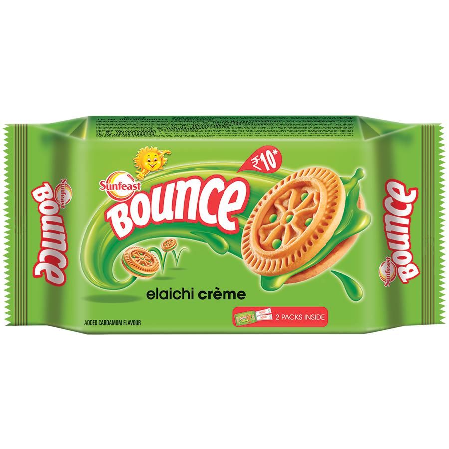 Sunfeast Bounce Biscuits - Elaichi Creme Cookies - 78 g