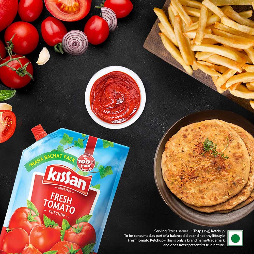 Kissan Fresh Tomato Ketchup (Pouch) - 450 g