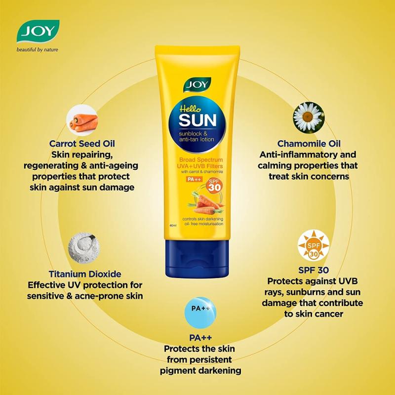 Joy Hello Sun Sunblock & Anti-Tan Lotion - SPF30 - 60 ml
