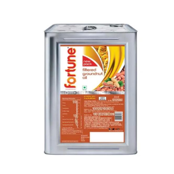 Fortune Filtered Groundnut Oil - 15 L Tin/Pipa