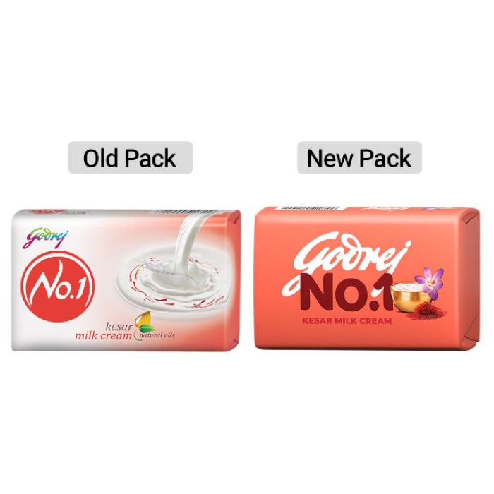 Godrej No.1 Kesar & Milk Cream Soap - 4x150 g