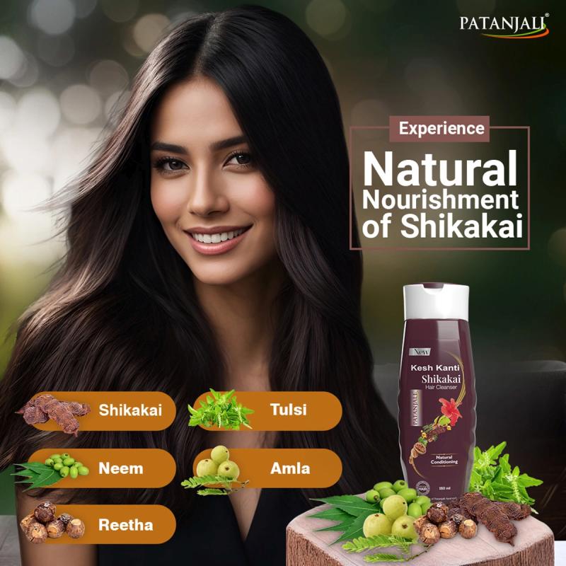 Patanjali Kesh Kanti Shikakai Hair Cleanser - 180 ml