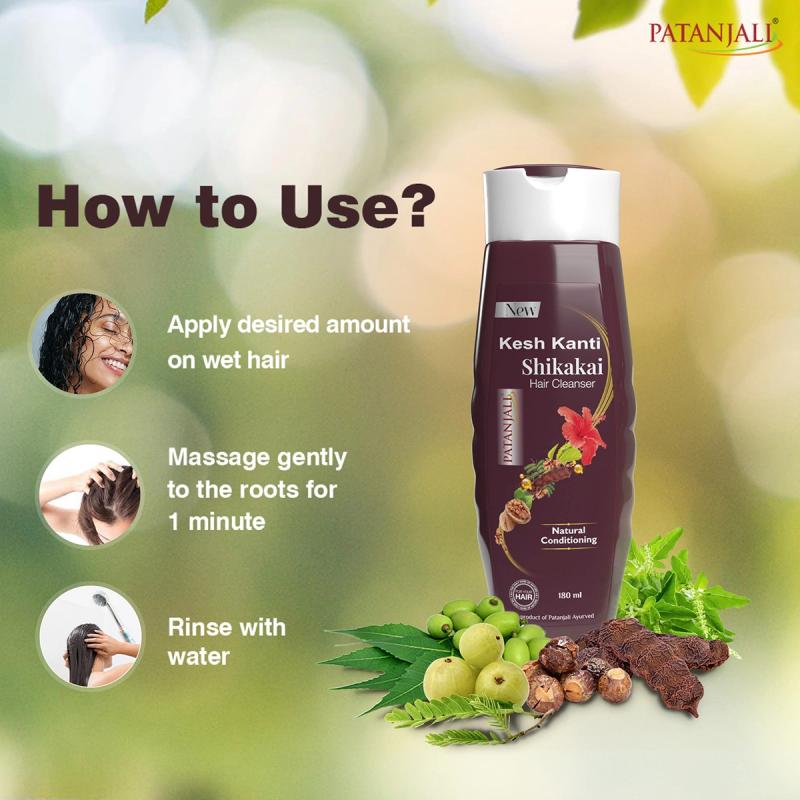 Patanjali Kesh Kanti Shikakai Hair Cleanser - 180 ml